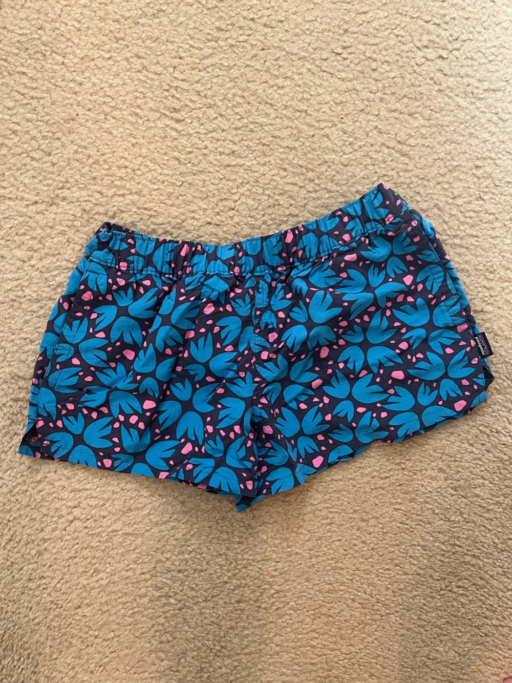 Patagonia Blue & Pink Floral board shorts